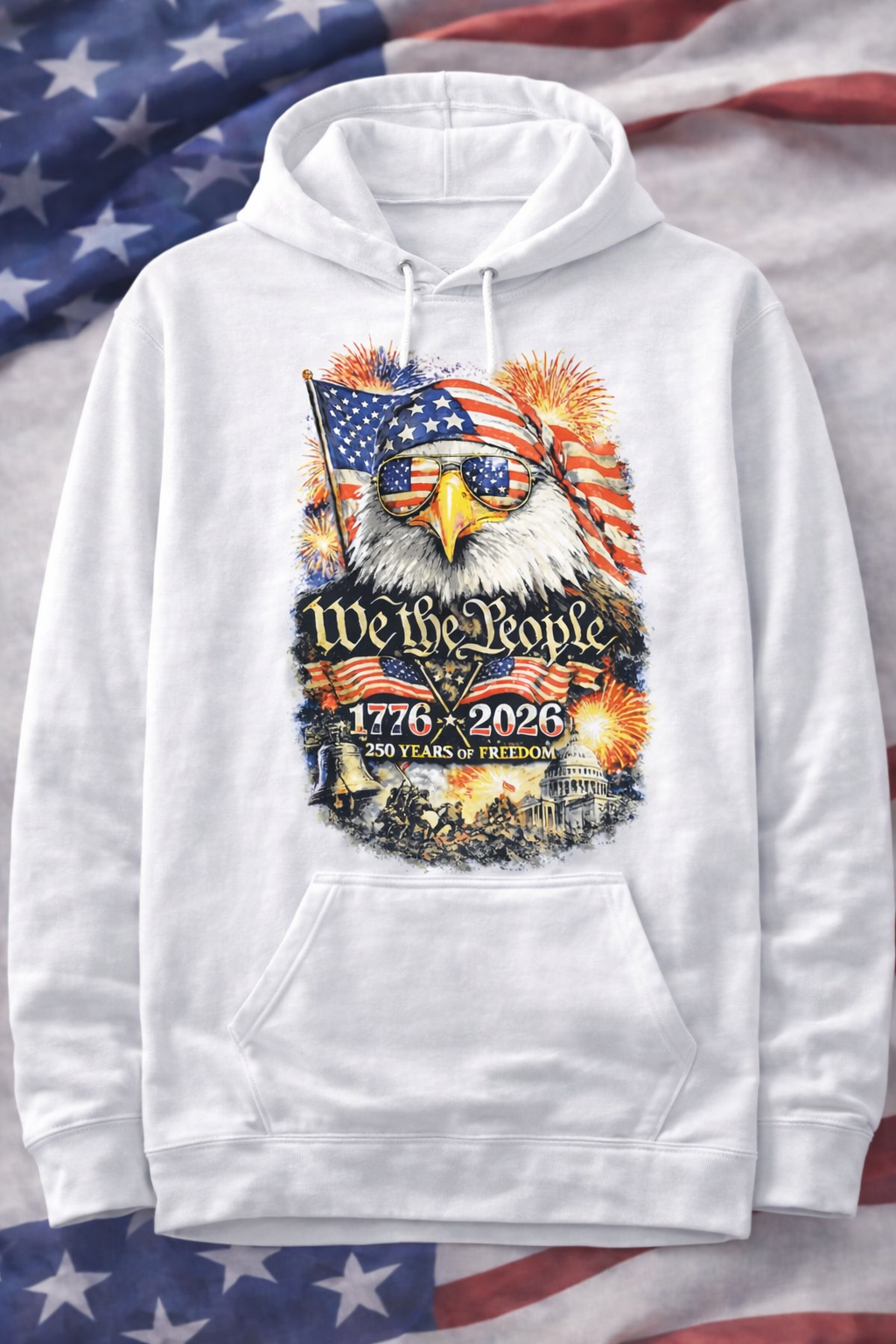 We The People Patriotic Hoodie 1776–2026 | USA 250th Anniversary