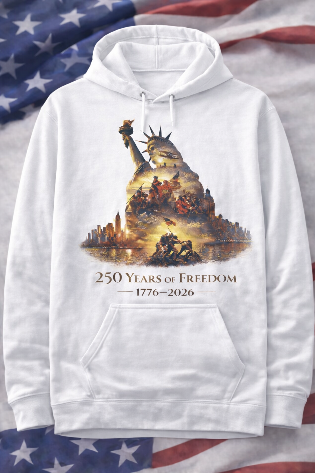 Statue of Liberty 250 Years of Freedom Hoodie | American Patriotic 1776–2026